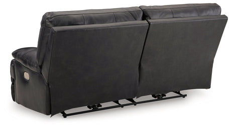 Mountainous Eclipse Leather Power Reclining Sofa - Ella Furniture