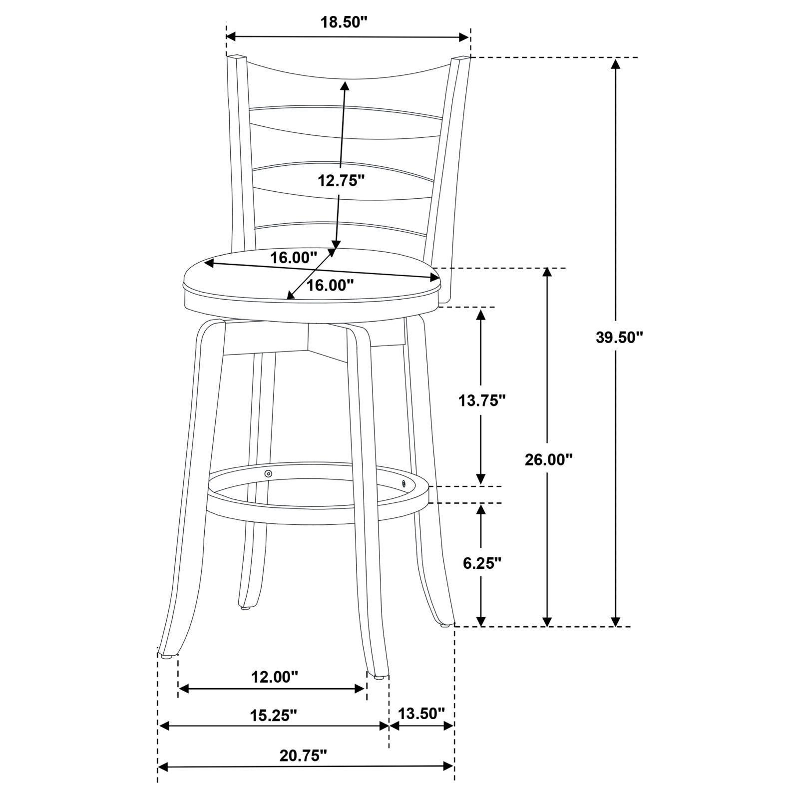 Murphy Ladder Back Counter Height Swivel Bar Stool Dark Cherry And Hunter Green 181378 - Ella Furniture