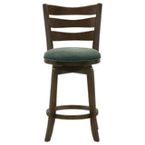 Murphy Ladder Back Counter Height Swivel Bar Stool Dark Cherry And Hunter Green 181378 - Ella Furniture