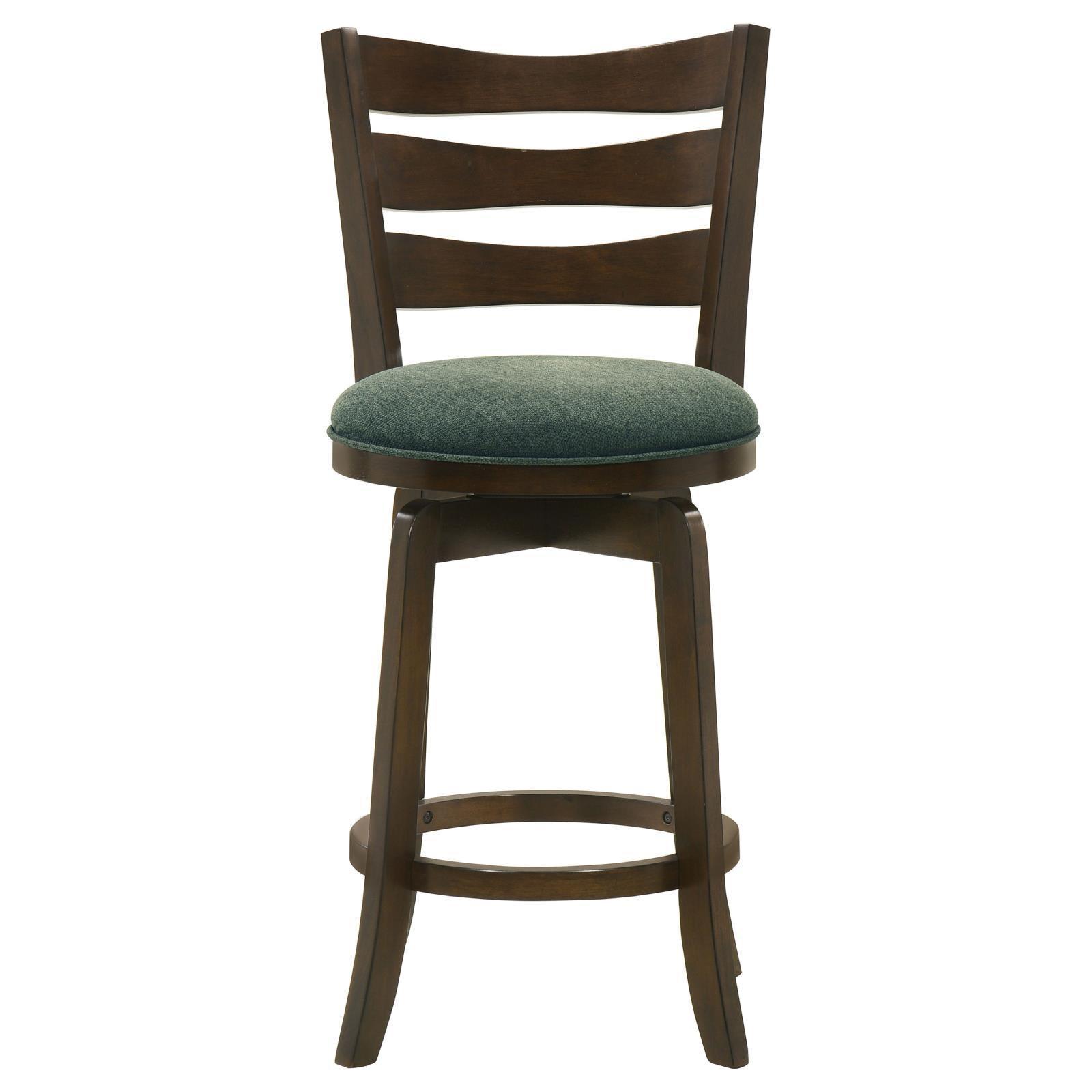 Murphy Ladder Back Counter Height Swivel Bar Stool Dark Cherry And Hunter Green 181378 - Ella Furniture