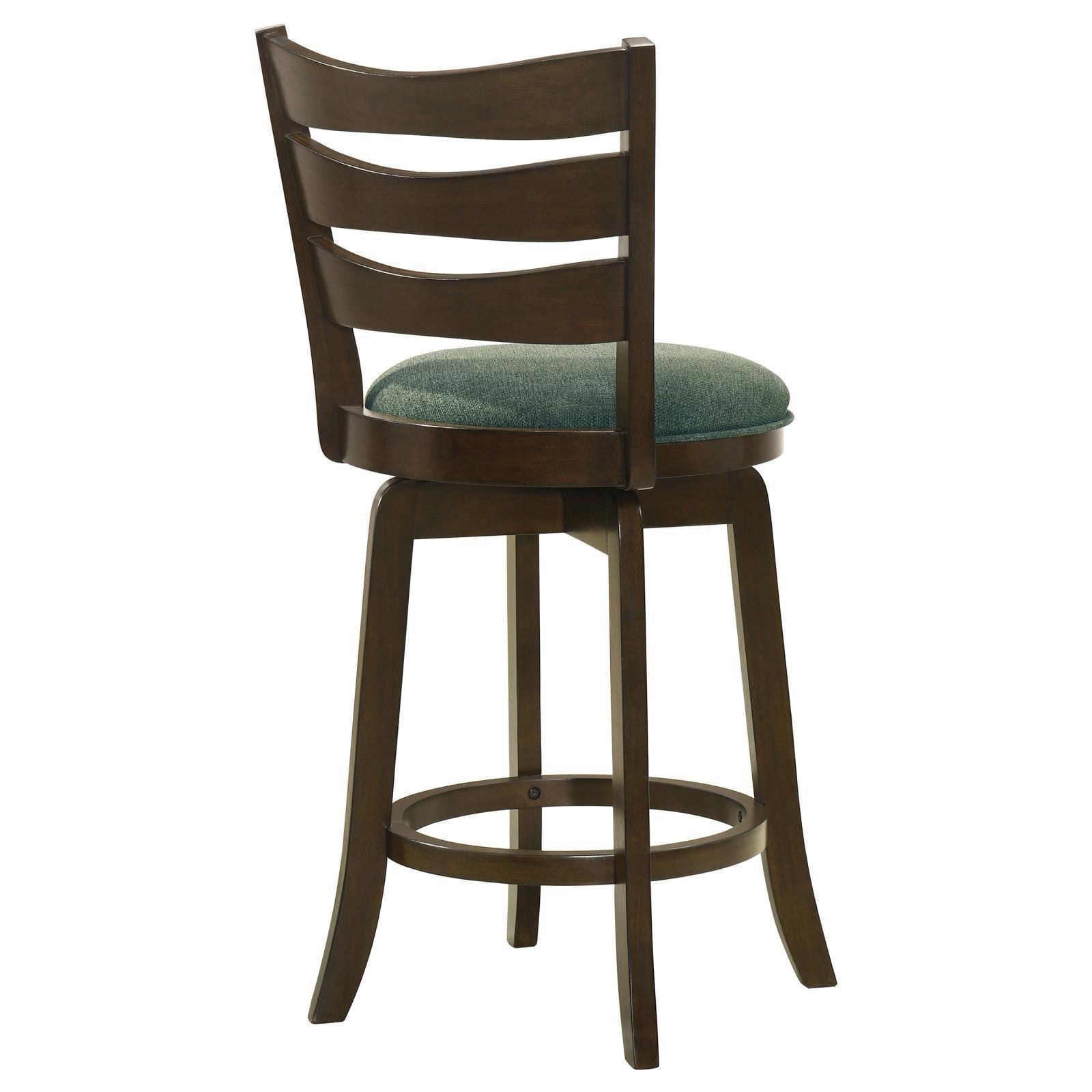 Murphy Ladder Back Counter Height Swivel Bar Stool Dark Cherry And Hunter Green 181378 - Ella Furniture