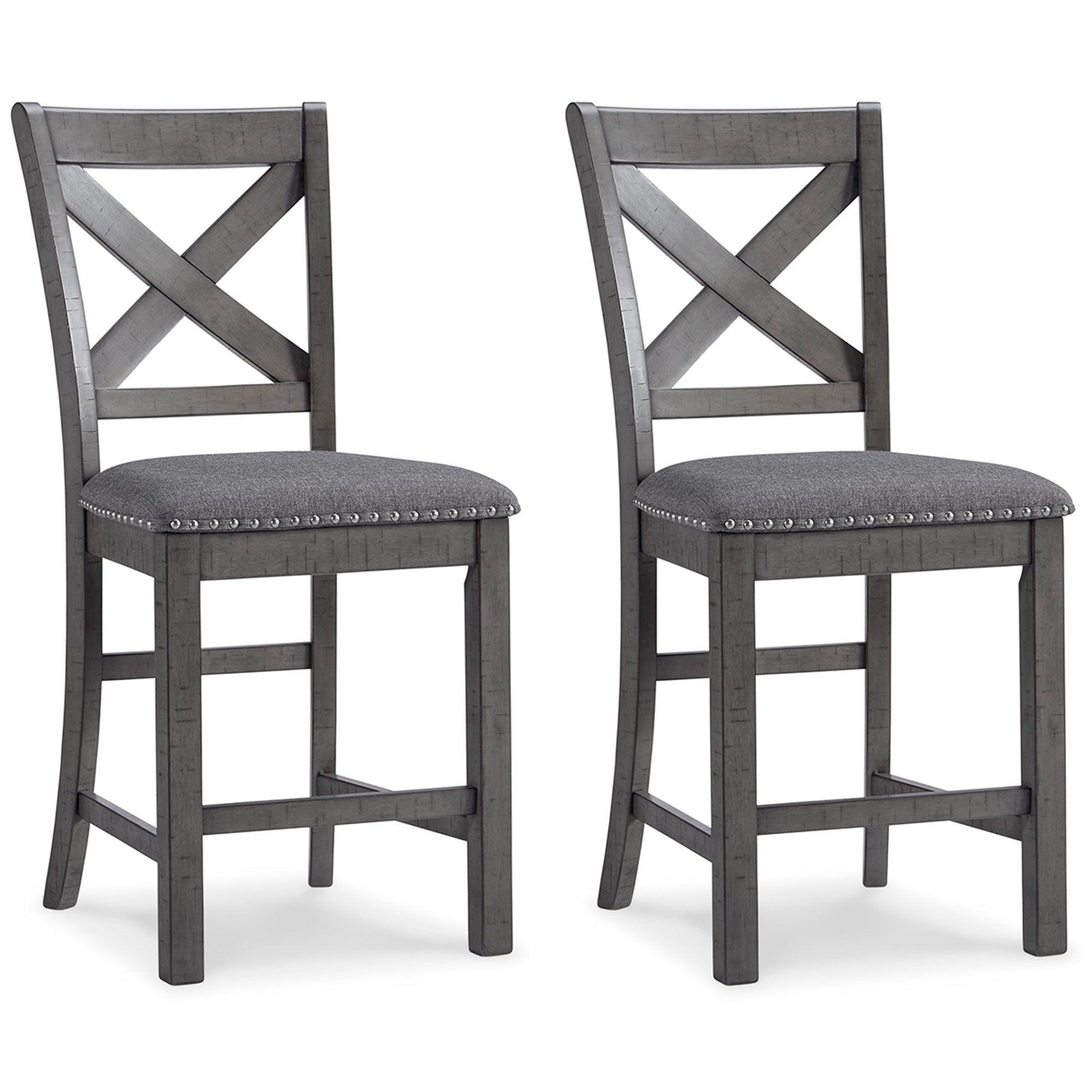 Myshanna Gray 2-Piece Bar Stool - Ella Furniture