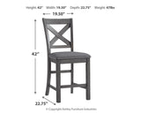 Myshanna Gray 2-Piece Bar Stool - Ella Furniture