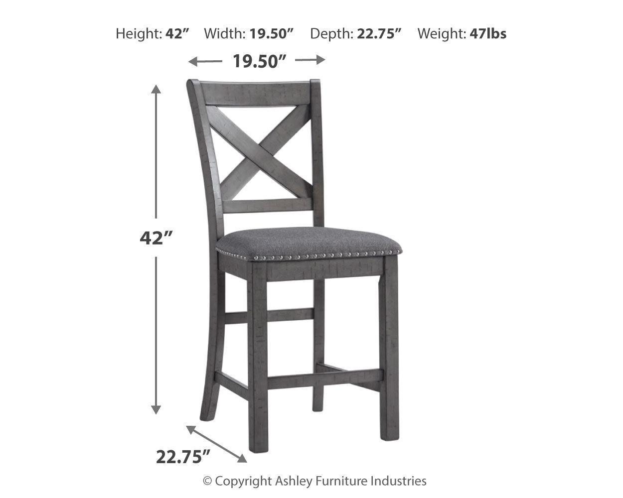 Myshanna Gray 2-Piece Bar Stool - Ella Furniture