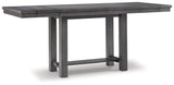 Myshanna Gray Counter Height Dining Table And 4 Barstools And Bench - Ella Furniture