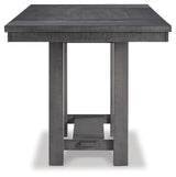 Myshanna Gray Counter Height Dining Table And 4 Barstools And Bench With Storage - Ella Furniture