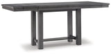 Myshanna Gray Counter Height Dining Table And 6 Barstools - Ella Furniture