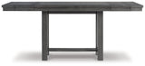 Myshanna Gray Counter Height Dining Table And 6 Barstools With Storage - Ella Furniture