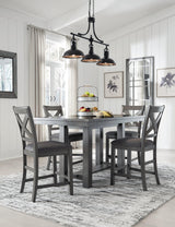 Myshanna Gray Dining Table And 4 Chairs - Ella Furniture