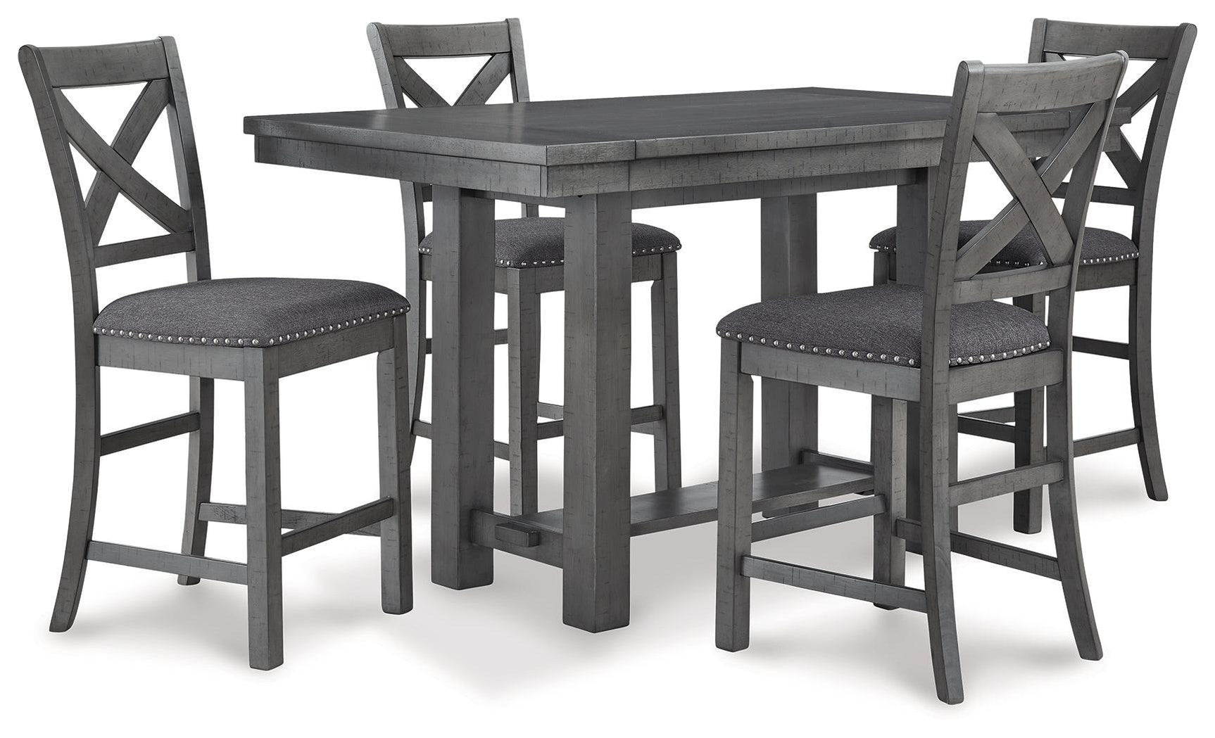 Myshanna Gray Dining Table And 4 Chairs - Ella Furniture