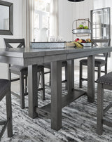 Myshanna Gray Dining Table And 4 Chairs - Ella Furniture