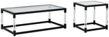 Nallynx Metallic Gray Coffee Table With 1 End Table - Ella Furniture