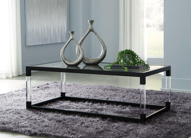 Nallynx Metallic Gray Coffee Table With 2 End Tables - Ella Furniture