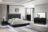 Naomi Black LED Nightstand - Ella Furniture