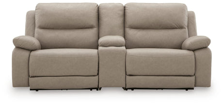 Narwhal Place Pebble Faux Leather 3-Piece Power Reclining Sectional view 3