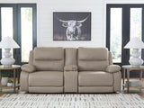 Narwhal Place Pebble Faux Leather 3-Piece Power Reclining Sectional view 4