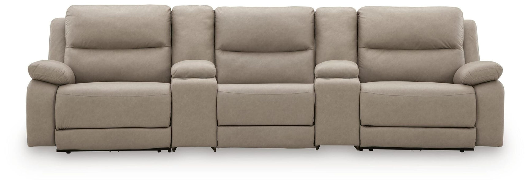 Narwhal Place Pebble Faux Leather 5-Piece Power Reclining Sectional view 3