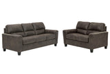 Navi Smoke Sofa And Loveseat - Ella Furniture