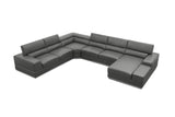 Nella Dark Grey U-Shaped Italian Leather Match Sectional Sofa 4-Piece Set view 6