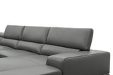 Nella Dark Grey U-Shaped Italian Leather Match Sectional Sofa 4-Piece Set view 11