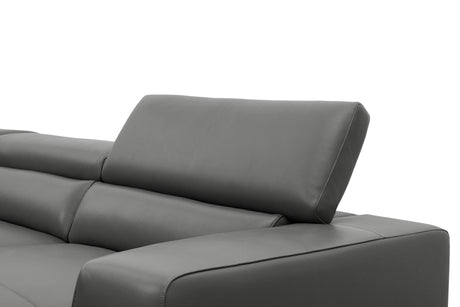 Nella Dark Grey U-Shaped Italian Leather Match Sectional Sofa 4-Piece Set view 12