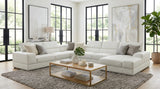 Nella White U-Shaped Italian Leather Match Sectional Sofa 4-Piece Set from Ella Furniture