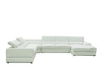 Nella White U-Shaped Italian Leather Match Sectional Sofa 4-Piece Set view 4