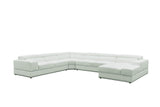 Nella White U-Shaped Italian Leather Match Sectional Sofa 4-Piece Set view 5