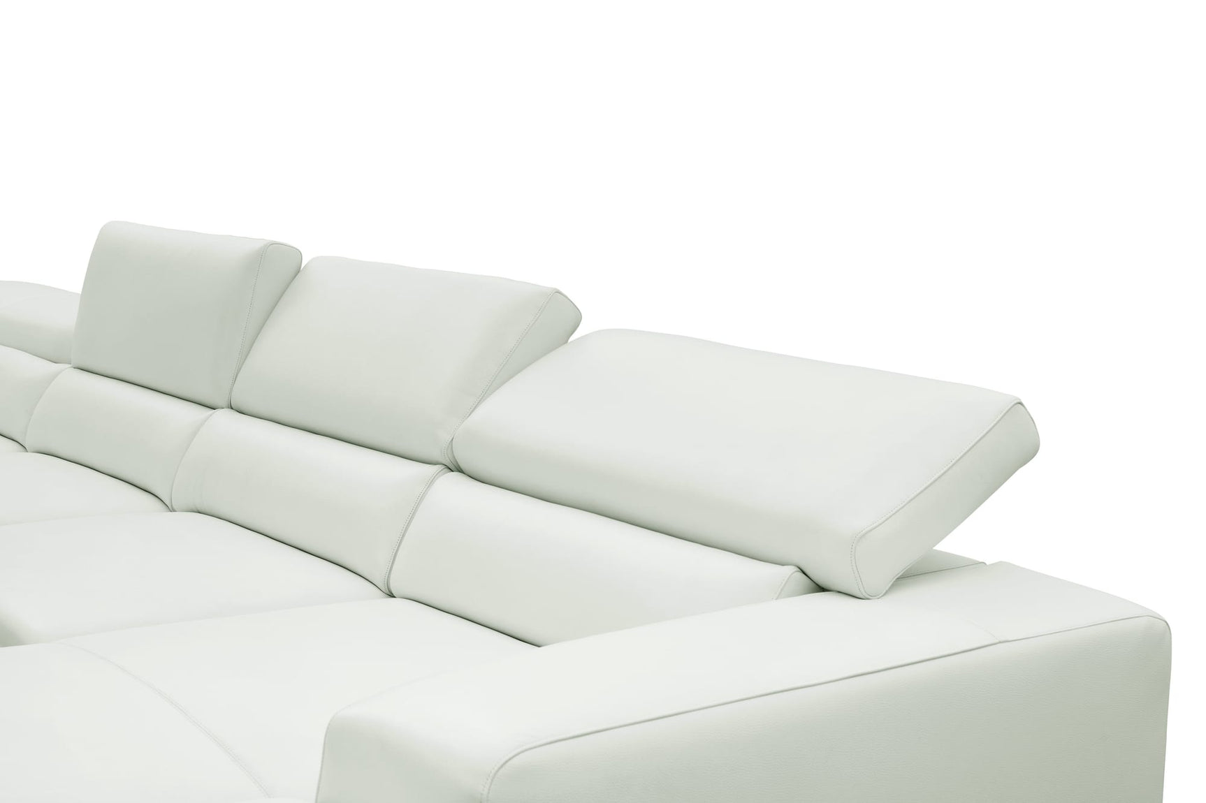 Nella White U-Shaped Italian Leather Match Sectional Sofa 4-Piece Set view 7