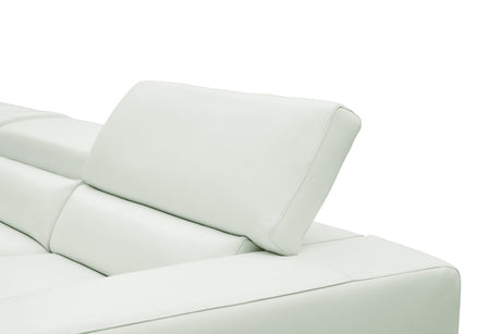 Nella White U-Shaped Italian Leather Match Sectional Sofa 4-Piece Set view 9