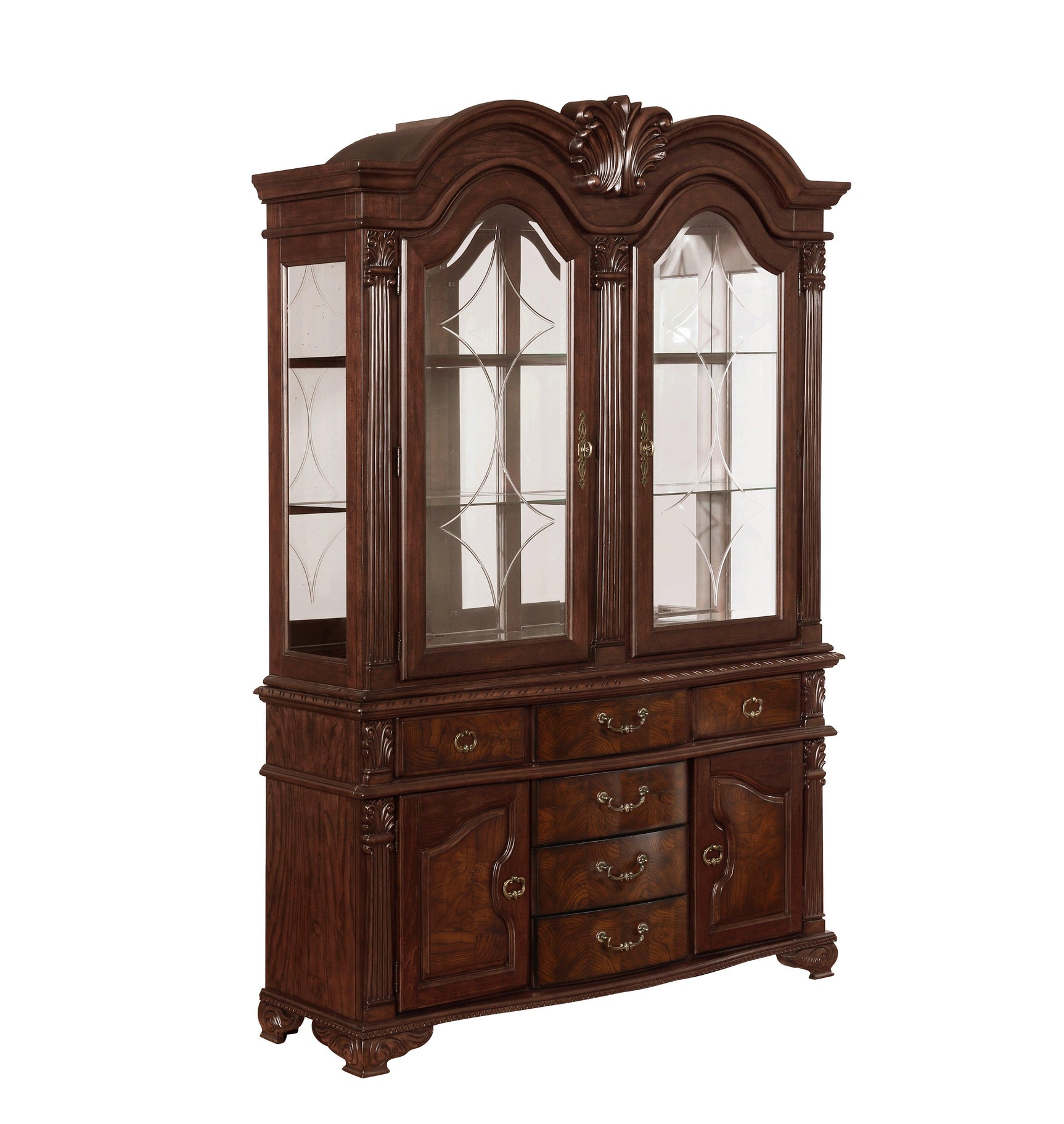 Neo Renaissance Brown Traditional Wood Veneers And Solids Formal Extendable Dining Room Set - Ella Furniture