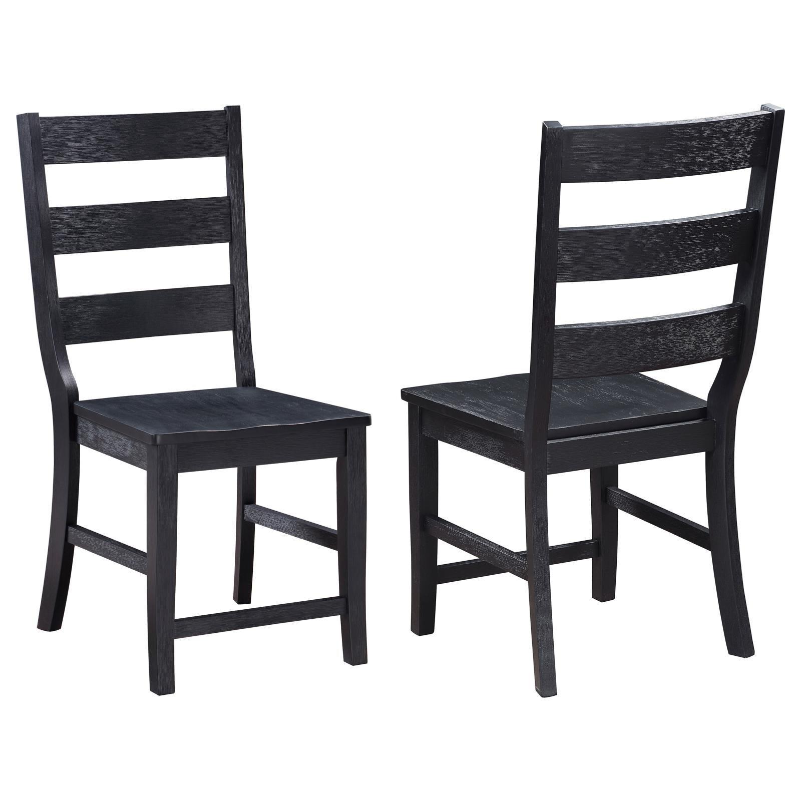 Newport Ladder Back Dining Side Chair Black (Set Of 2) 108142 [ETA: 4/1/2024] - Ella Furniture