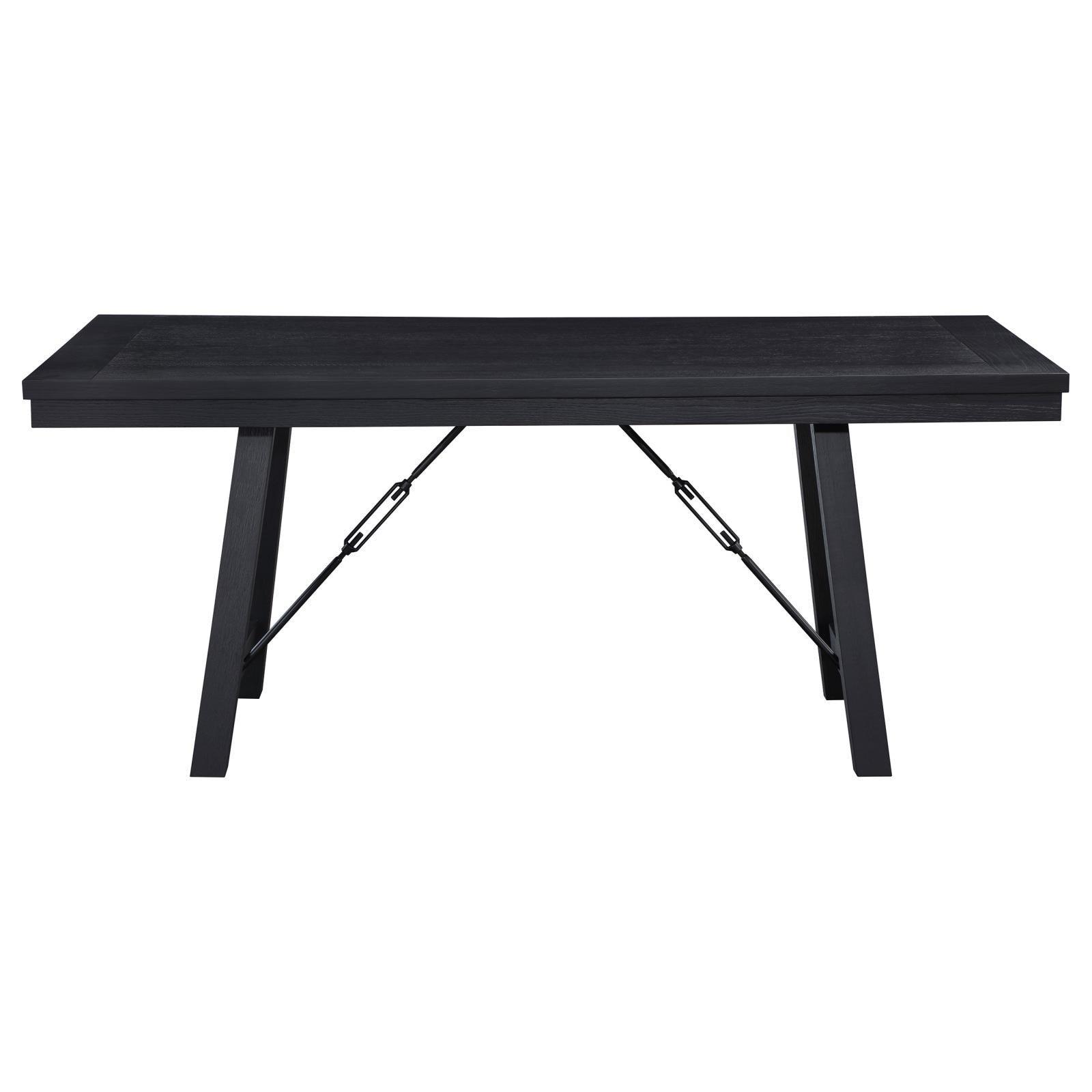 Newport Rectangular Trestle Dining Table Black 108141 [ETA: 4/1/2024] - Ella Furniture
