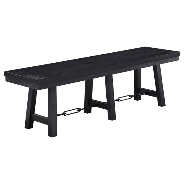 Newport Trestle Dining Bench Black 108146 [ETA: 4/1/2024] - Ella Furniture