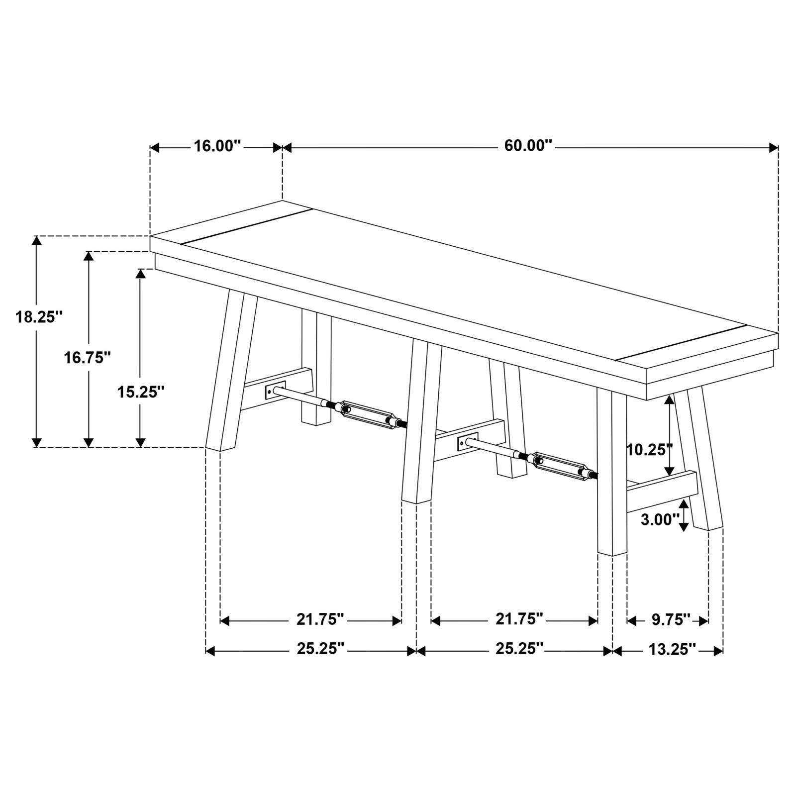 Newport Trestle Dining Bench Black 108146 [ETA: 4/1/2024] - Ella Furniture
