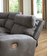 Next-Gen DuraPella Slate 3-Piece Power Reclining Sectional Loveseat with Console - Ella Furniture