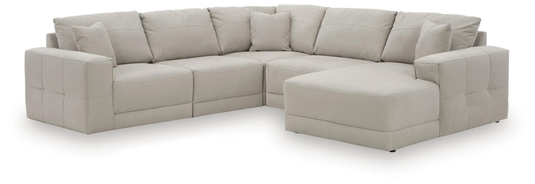 Next-Gen Gaucho Gray Microfiber 5-Piece Sectional with Chaise from Ella Furniture