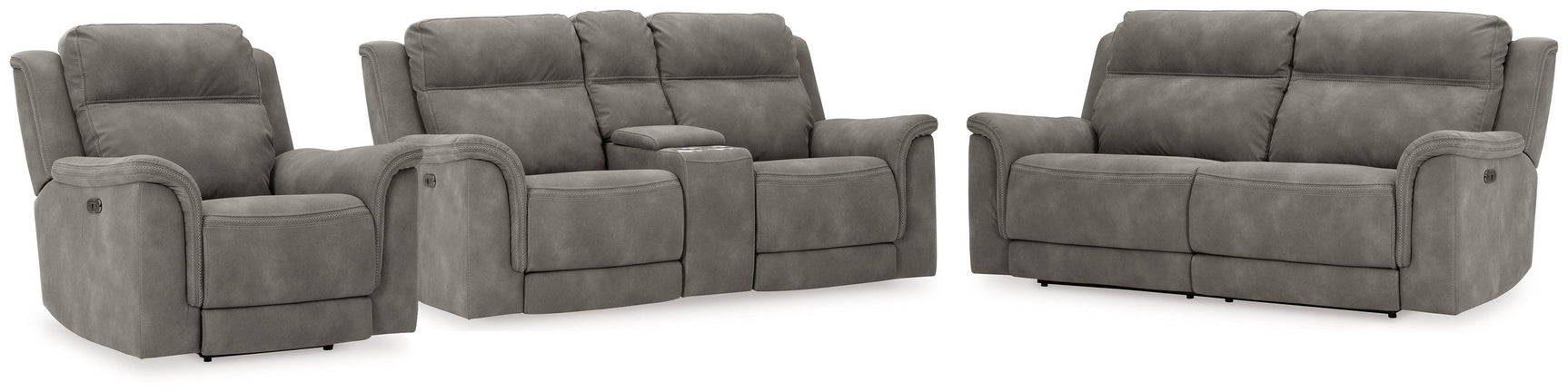 Next-gen Slate Durapella Sofa, Loveseat And Recliner - Ella Furniture