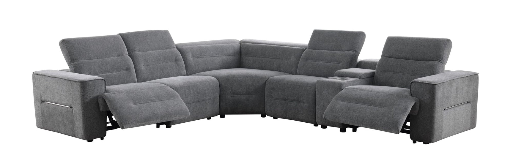 Nexus Dark Grey Fabric Power Reclining 6-Piece Sectional view 2