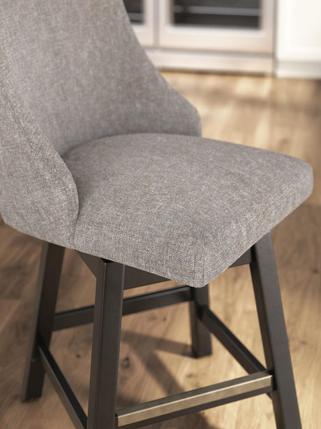 Neymorton Dark Grayish Brown Counter Height Barstool detail view