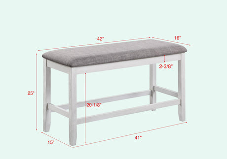 Nina Chalk-Gray Modern Traditional Wood Rectangular Counter Height Dining Room Set - Ella Furniture