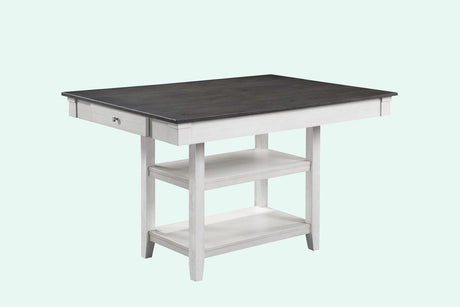 Nina Chalk-Gray Modern Traditional Wood Rectangular Counter Height Dining Room Set - Ella Furniture