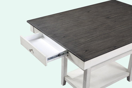 Nina Chalk-Gray Modern Traditional Wood Rectangular Counter Height Dining Room Set - Ella Furniture