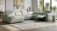 Noel Grey 6-Piece Italian Leather Power Reclining Sectional with Left-Facing Chaise and Right Arm Recliner from Ella Furniture