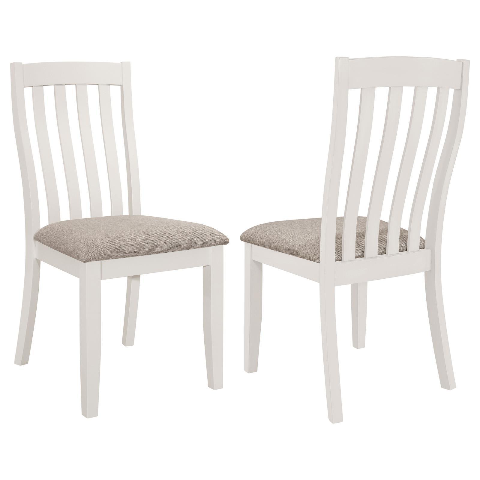 Nogales Collection Nogales Vertical Slat Back Dining Side Chair Off White (Set Of 2) 122302 - Ella Furniture