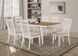 Nogales Collection Nogales Vertical Slat Back Dining Side Chair Off White (Set Of 2) 122302 - Ella Furniture