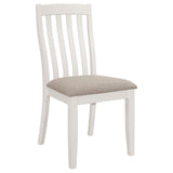 Nogales Collection Nogales Vertical Slat Back Dining Side Chair Off White (Set Of 2) 122302 - Ella Furniture