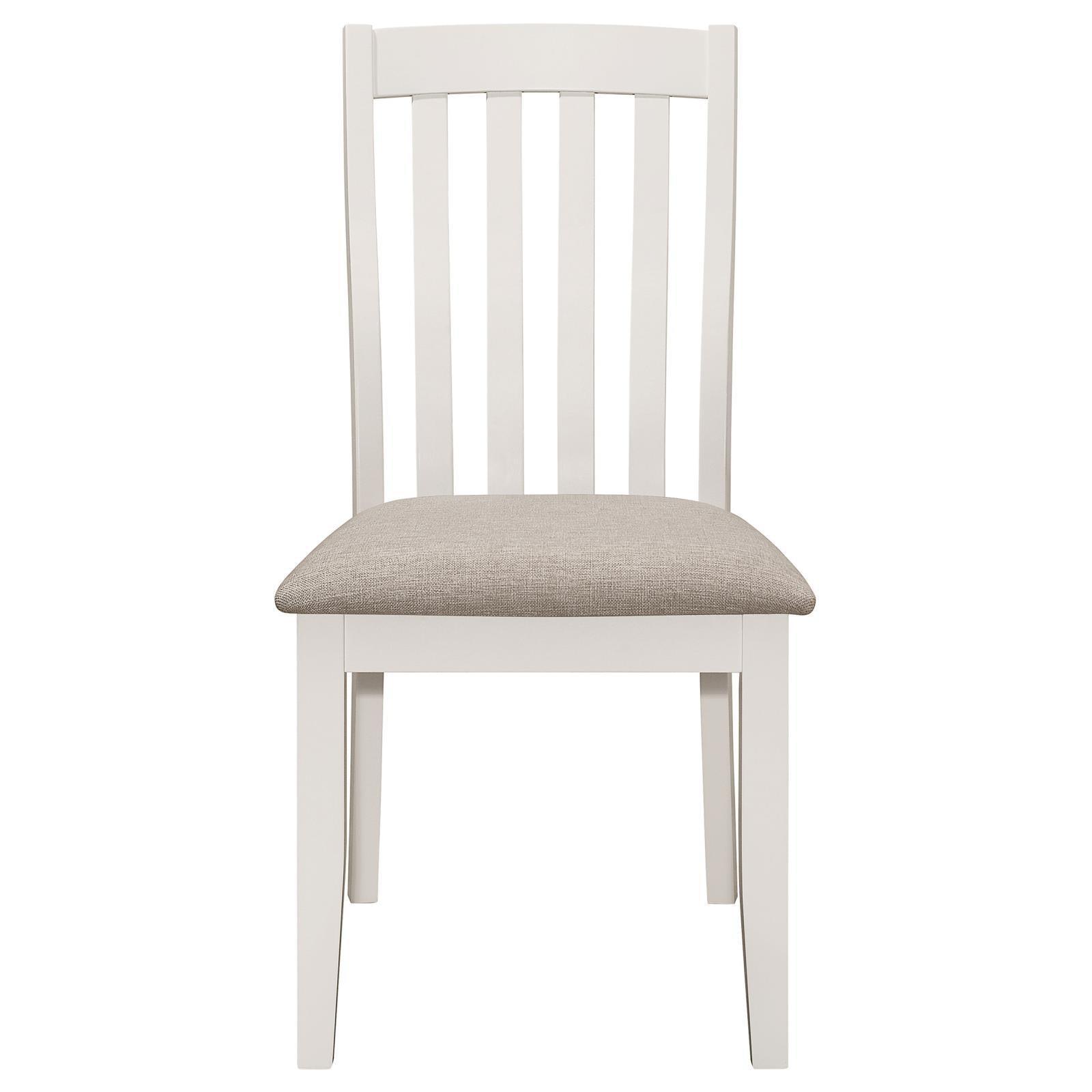 Nogales Collection Nogales Vertical Slat Back Dining Side Chair Off White (Set Of 2) 122302 - Ella Furniture