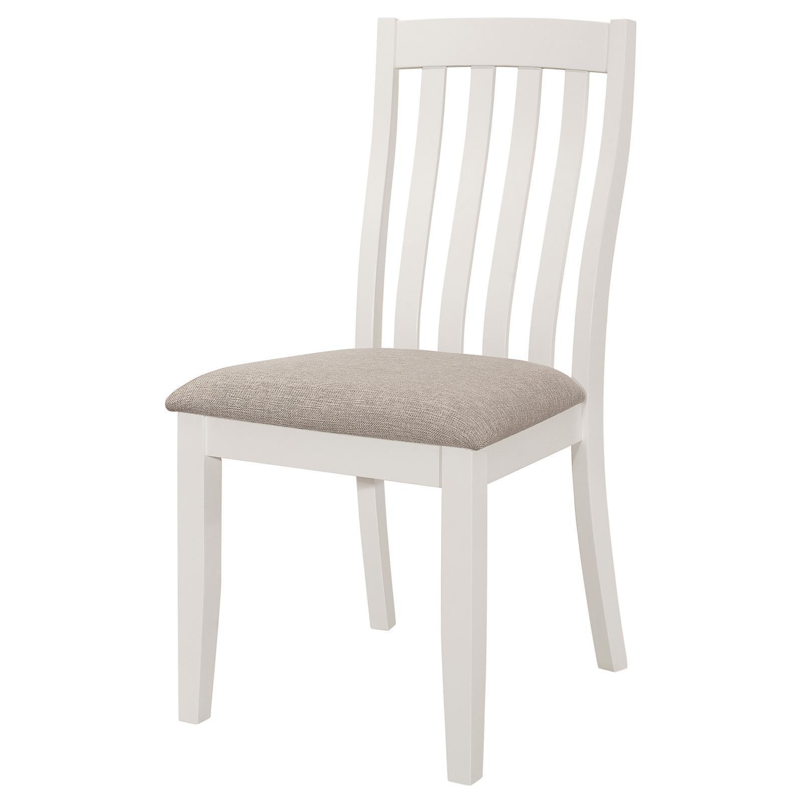 Nogales Collection Nogales Vertical Slat Back Dining Side Chair Off White (Set Of 2) 122302 - Ella Furniture