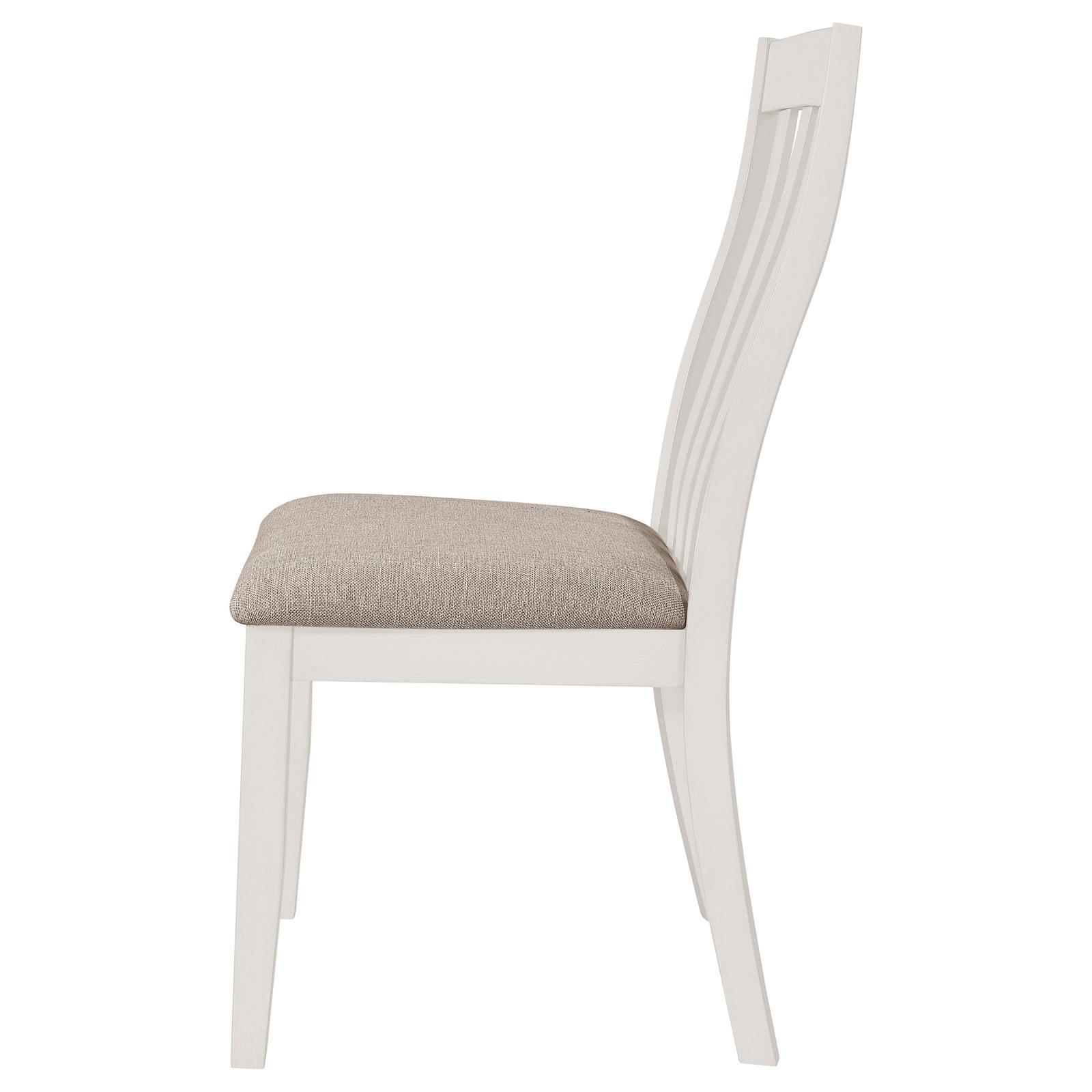 Nogales Collection Nogales Vertical Slat Back Dining Side Chair Off White (Set Of 2) 122302 - Ella Furniture